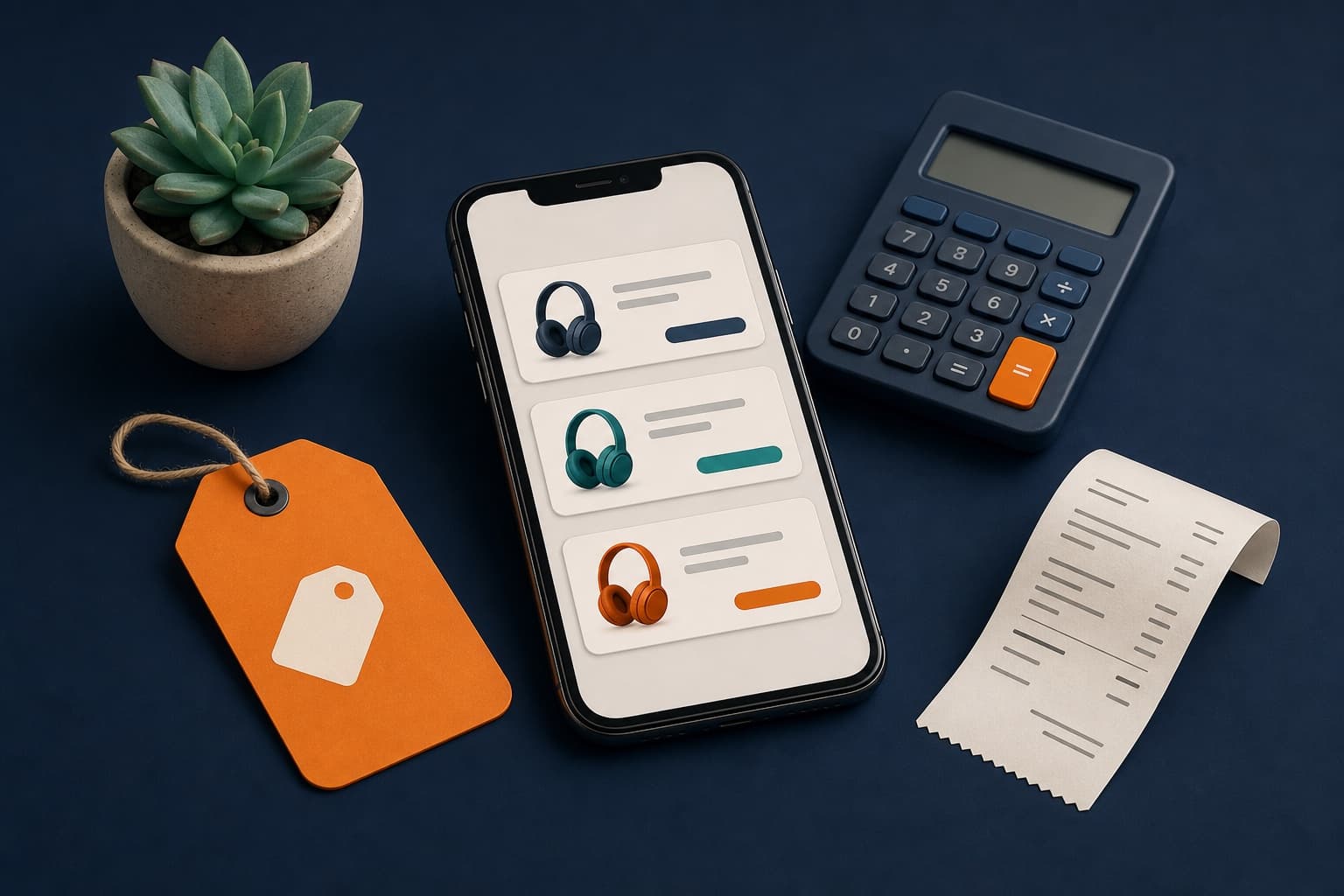 Persona comparando precios y anotando un presupuesto antes de comprar en línea