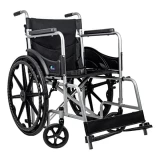 Silla De Ruedas Plegable Ligera Con Respaldo Abatible Plateado