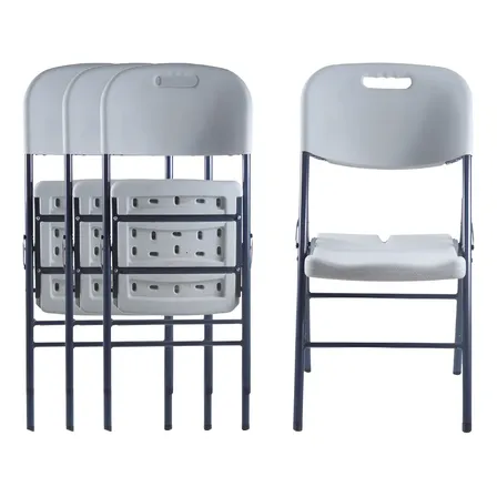 Set De 4 Sillas Plegables Blanca Blanco