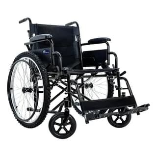 Silla De Ruedas Plegable Todo Terreno Neumática Descansabrazos Abatibles Color Negro