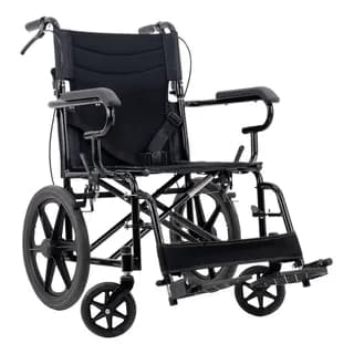 Silla De Ruedas Traslado Acero Ligera Plegable Medical Store Color Negro