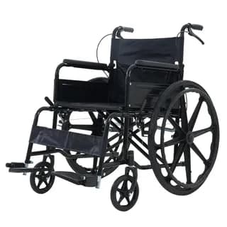 Gambimedic Silla De Ruedas Manual Economica Todoterreno Descansapies Compacta Acero Reforzado Plegable Negro
