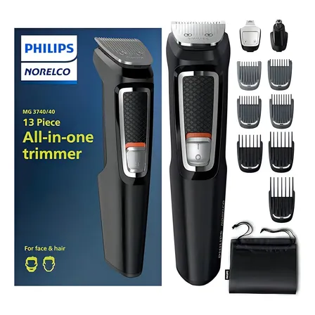 Rasuradora Philips Multigroomer Norelco Mg3740/40 Negra Negro