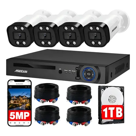 Kit 4 Camaras De Vigilancia Exterior 5mp Seguridad Hogar Dvr Kits De Seguridad Kits De Seguridad